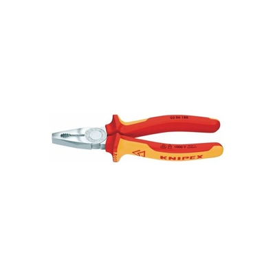 KNIPEX Pinza combinata, cromata, testata VDE, isolata ad immersione 160 mm