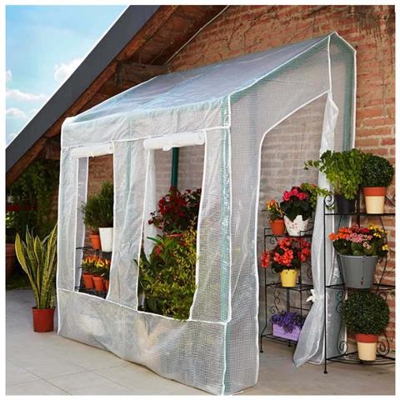 Serra A Parete Da Giardino Cm 200x110xh210 Con 1 Telo Aggiuntivo Di Ricambio