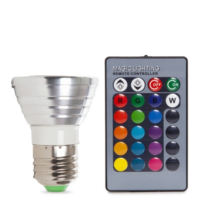 Greenice - Lampadina a LED RGB 3W E27 Telecomando | RGB (PL187220-E27)