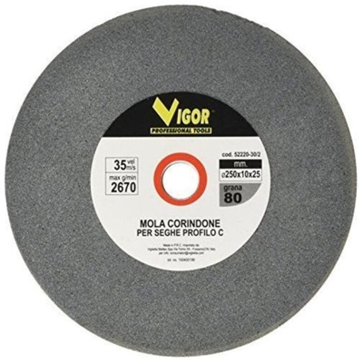 Mola Corindone Per Seghe Profilo C Gr.80 250X10X25 - VIGOR
