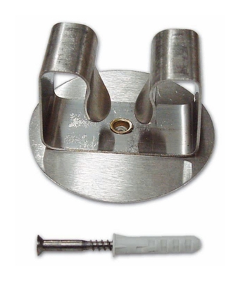 EAC - Portascopa Autoadesivo in Acciaio mod. Disco in Blister 1 Pz