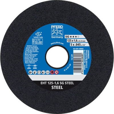 Sg Steel 61331122 Disco di taglio dritto 125 mm 22.23 mm 25 pz. - Pferd