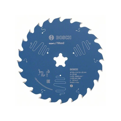 Bosch Lama per sega circolare Expert for Wood, 190 x 2,4 mm, 24