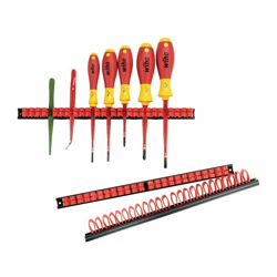 Portautensili 3 morsetti regolabili in pz.m.12 a.PVC rigido rosso/nero - Parat precio