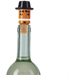E-My 54101345 - Tappo Vino Mr Porkpie in Plastica e Silicone colore Arancio en oferta