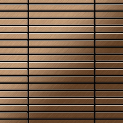 Mosaico metallo solido Titanio spazzolato Amber rame spesso 1,6 mm Linear-Ti-AB - Alloy