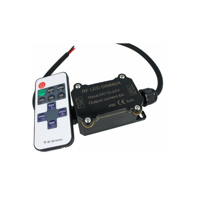 Ledlux - Led Dimmer PWM 12V 24V 8A Impermeabile IP65 Con Telecomando RF Wireless RF161