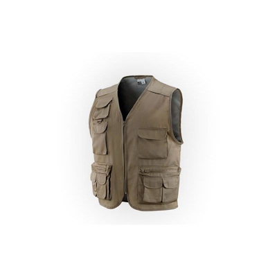 Gilet multitasche in tessuto GB Tobruk beige (XL) lavoro - caccia - pesca - GB GREEN BAY