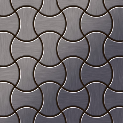 Mosaico metallo solido Titanio spazzolato Smoke grigio scuro spesso 1,6 mm ALLOY Infinit-Ti-SB disegnato da Karim Rashid