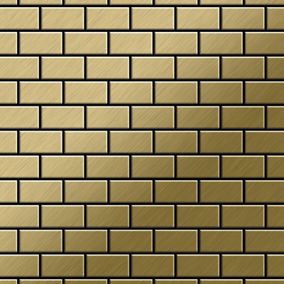 Mosaico metallo solido Titanio spazzolato Gold oro spesso 1,6 mm House-Ti-GB - Alloy