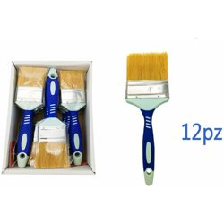 BES - Confezione da 12pz pennelli per pittura 4' manico in gomma setole sintetiche precio