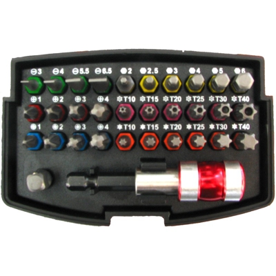 Set 33 Bits Sikurotech 03200 Acciaio S2 Bit X Trapano Avvitatore Con Contenitore