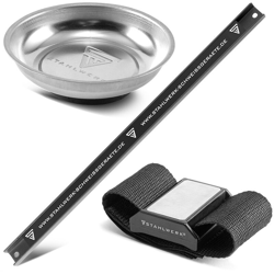 STAHLWERK Set di ciotola magnetica bracciale magnetico barra magnetica per officine e fai-da-te, strumento ideale per la conservazione delle viti, precio