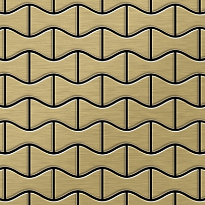 Mosaico metallo solido Titanio spazzolato Gold oro spesso 1,6 mm Kismet-Ti-GB disegnato da Karim Rashid - Alloy