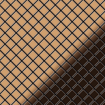 Mosaico metallo solido Titanio specchiato Amber rame spesso 1,6 mm Diamond-Ti-AM - Alloy