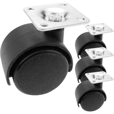 PrimeMatik - Rotelle pivotanti ruote di nylon senza freno 40 mm 38x38 mm 4 pack