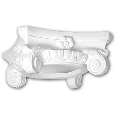 Profhome Decor - Capitello colonna completa 111003 Profhome colonna elemento decorativo stile ionico bianco