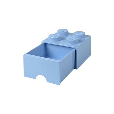 Lego Brick cassetto 4 pomelli, 1 cassetto, impilabile, contenitore, 4.7 l, blu chiaro, 212 – blu royal