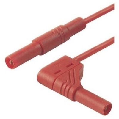 SKS Hirschmann MLS WG 100/1 rt Puntali di sicurezza [Spina a banana 4 mm - Spina a banana 4 mm] 1.00 m Rosso