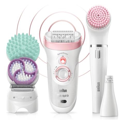Silk-? pil 9-995 Deluxe Beauty-set Epilierer Inkl. Gesichtsb? rste Wei? - Rosa