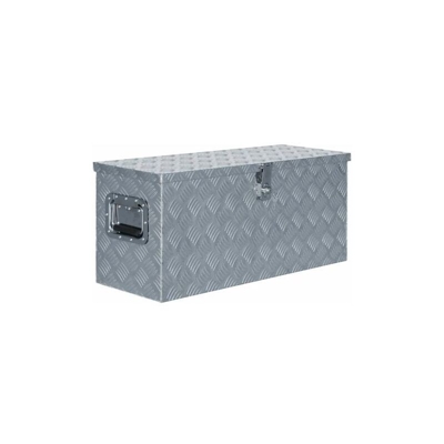 Asupermall - Cassetta in Alluminio 80x30x35 cm Argento