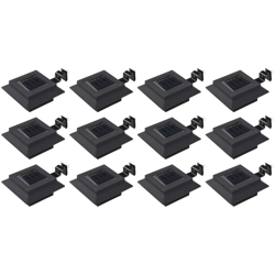 Lampade Solari da Esterni 12 pz a LED Quadrate 12 cm Nero - ASUPERMALL en oferta