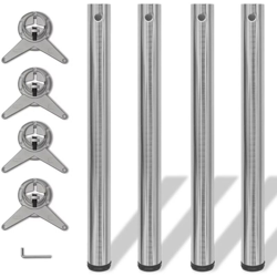 Set 4 gambe placcate in nickel per tavolo regolabili in altezza 710 mm - VIDAXL características