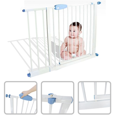 Cancelletto Di Sicurezza Per Bambini, Cancelletto Regolabile Per Porte, estensione da 102 a 115 cm, Bianco, Larghezza: 74-87 cm - TODECO