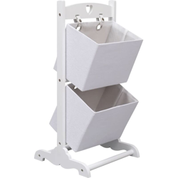 Contenitore a 2 Livelli Bianco 35x35x72 cm in Legno - ASUPERMALL precio