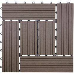 Piastrelle pavimentazione da esterno Rhone T831 WPC 30x30cm 11 pezzi 1mq marrone incrociato - MENDLER precio