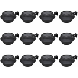 Lampade Solari per Recinzioni da Giardino 12 pz a LED Nero - ASUPERMALL en oferta