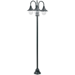 Lampione da Giardino E27 220 cm Alluminio 3 Lampade Verde Scuro - ASUPERMALL características