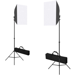 Luci Professionali per Set Fotografico 2pz 40x60cm Acciaio Nero - ASUPERMALL precio