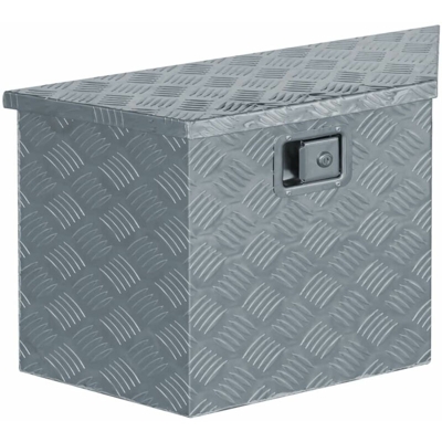 Asupermall - Cassetta in Alluminio Forma Trapezoidale 70x24x42 cm Argento