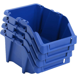 Asupermall - Contenitori Portaoggetti Impilabili 250 pz 103x165x76 mm Blu precio