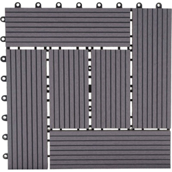 Piastrelle Premio pavimentazione da esterno Rhone T831 WPC 30x30cm 11 pezzi 1mq grigio incrociato - MENDLER precio