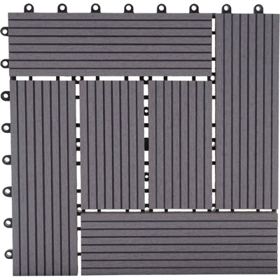Piastrelle Premio pavimentazione da esterno Rhone T831 WPC 30x30cm 11 pezzi 1mq grigio incrociato - MENDLER