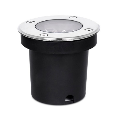 Faretto Segnapasso Led 5W IP65 da incasso rotondo Bianco Caldo 3000K argento - WISDOM