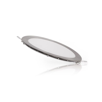 Greenice - Downlight LED Slimline Circolare Ø225Mm 18W 1300Lm 50.000H Nichel Satinato | Bianco Freddo (GL-CL-R18N-CW)