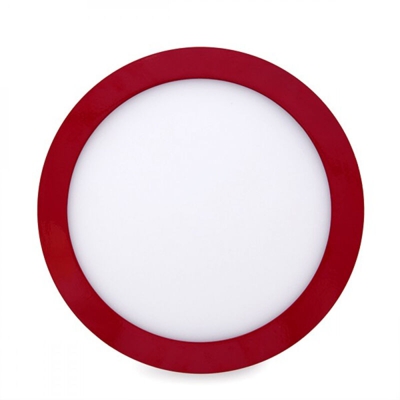 Plafoniera LED Circolare Superficie Montata Ø215Mm 18W 1450Lm 30.000H Rosso | Bianco Naturale (HO-JM18WR-R-WW) - GREENICE