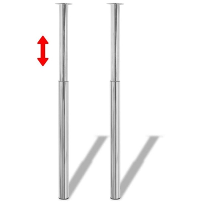 Gambe Telescopiche per Tavolo 2 pz Cromate 710 mm-1100 mm - VIDAXL