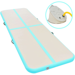 Tappetino Ginnastica Gonfiabile con Pompa 300x100x10cm PVC Verde - ASUPERMALL características