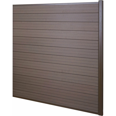 Pannello supplementare frangivento privacy Sarthe WPC alluminio premium 185cm marrone - MENDLER