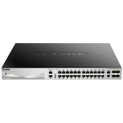 Switch DGS-3130-30PS 24 Porte Ethernet PoE 10 / 100 / 1000 Mbps RJ45 con 4 Porte SFP+ Managed