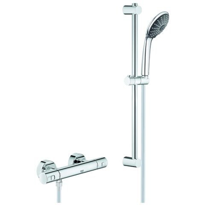 Precision Joy Miscelatore Termostatico Esterno Doccia, Con Manopola E Flessibile