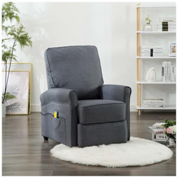 Poltrona Massaggiante Reclinabile Grigio Scuro In Tessuto características