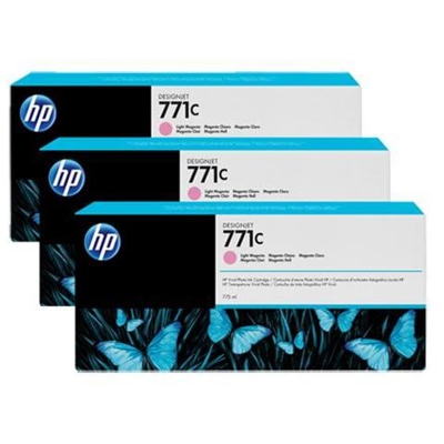 B6Y35a Cartuccia Ink Originale 771C Magenta Chiara per HP DesignJet Z6200 Z6600 Z6800 Confezione 3 pezzi