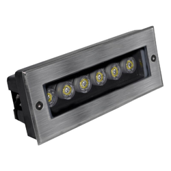 Wisdom - Segnapasso Led 6W IP65 da incasso a parete rettangolare Bianco Freddo 6000K argento en oferta