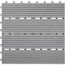 Piastrelle pavimentazione da esterno Rhone T831 WPC 30x30cm 11 pezzi 1mq grigio lineare - MENDLER precio