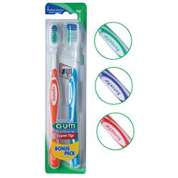 GUM SUPER TIP 463 COMPACT SPAZZOLINO MEDIO BONUS PACK 2 PEZZI en oferta